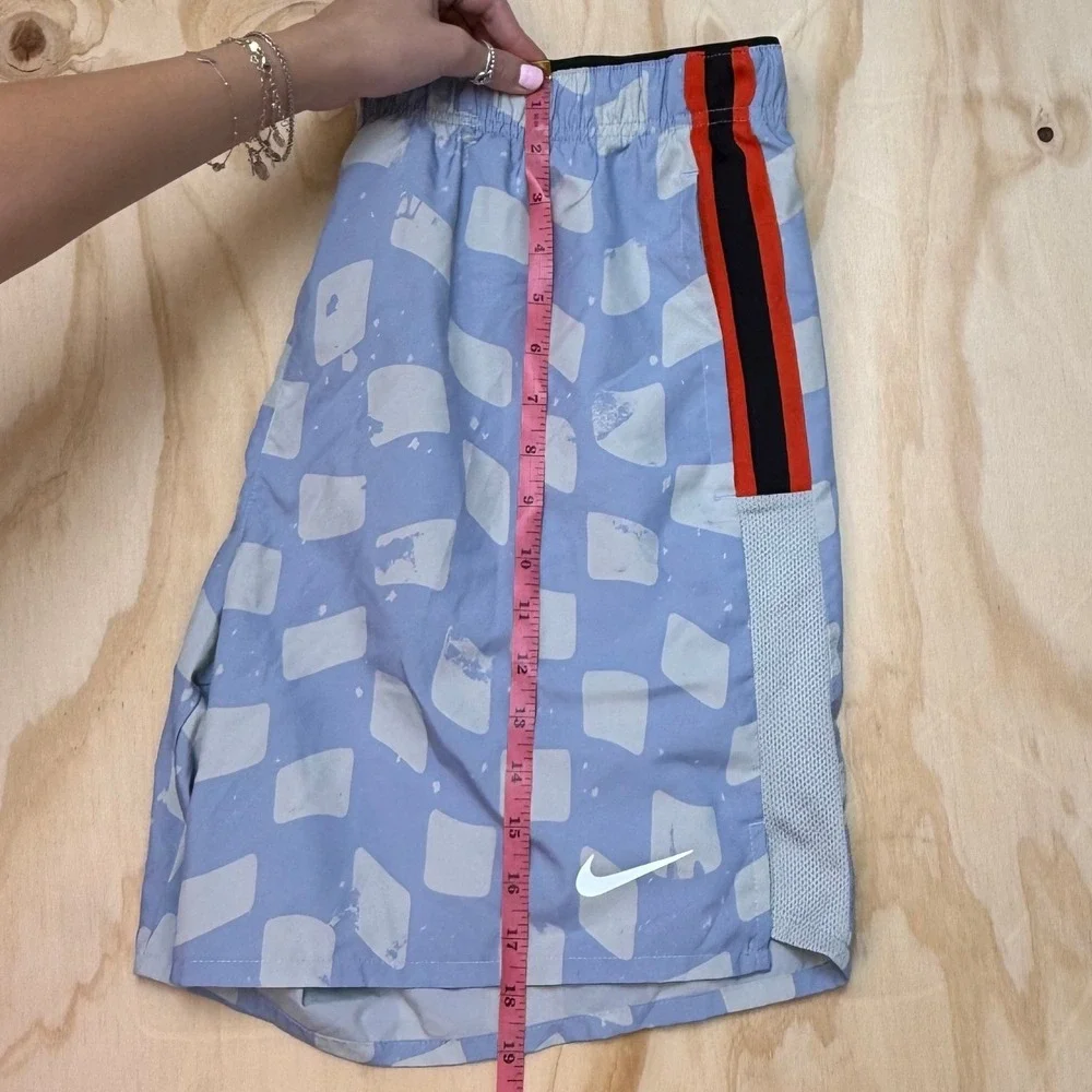 Nike Dri-FIT Challenger run Shorts Mens Large Blue Geometric Print DX0896-479
